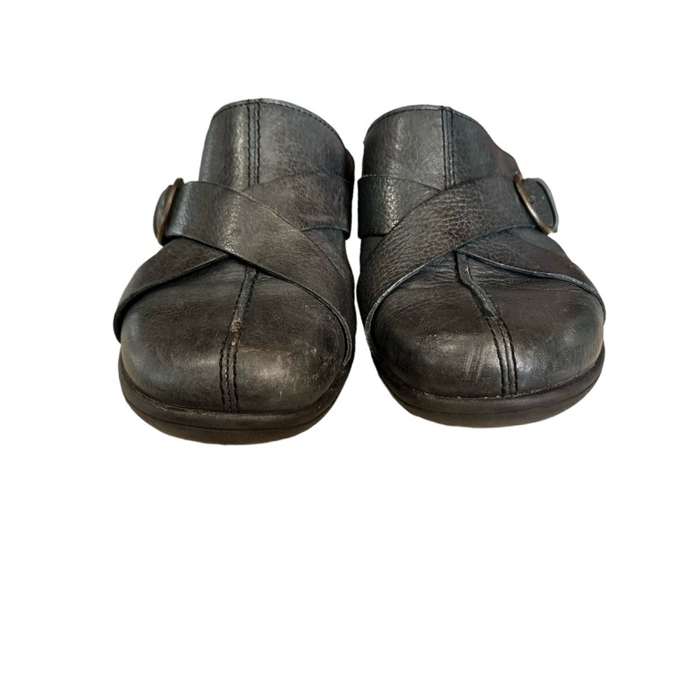 Clarks Artisan Women’s Buckle Pebbled Criss Cross Mules Blue 85127 Sz 8M - Picture 4 of 9